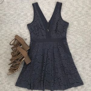 FREE PEOPLE grey purple lace dress XS